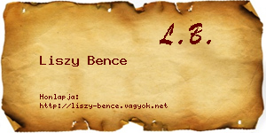 Liszy Bence névjegykártya